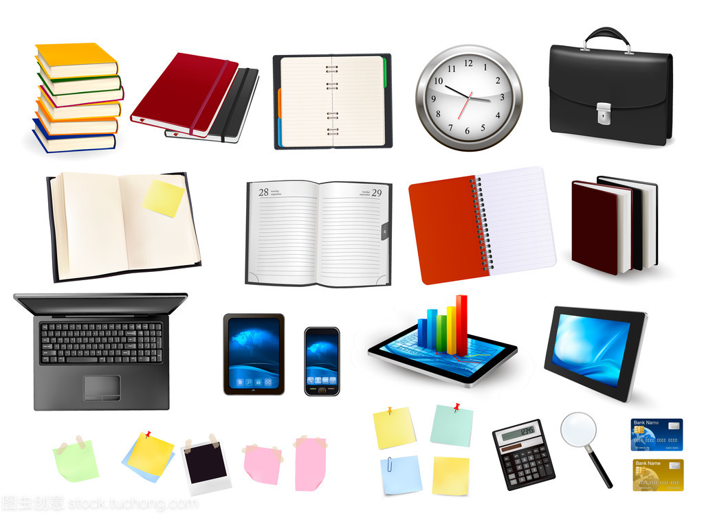 商业与办公用品 矢量图在现代办公场景中的高效应用